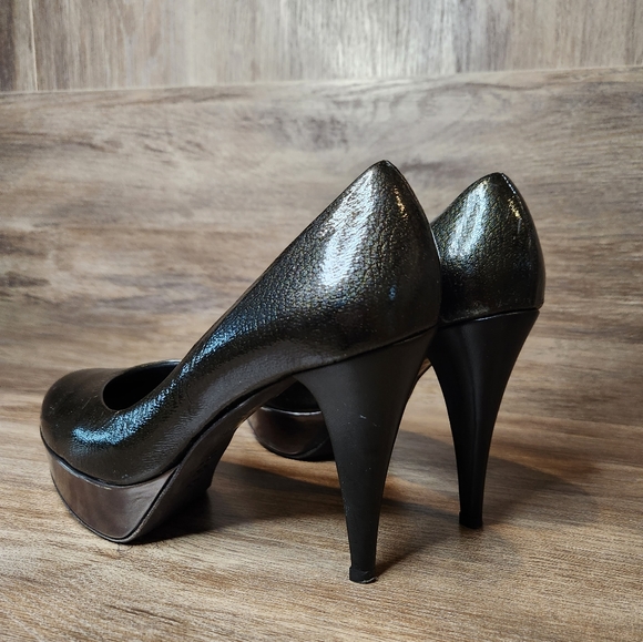 Alejandro Ingelmo Black Dark Green Shimmer Platform Pump US Size 6.5 EU size 37 - Picture 7 of 12